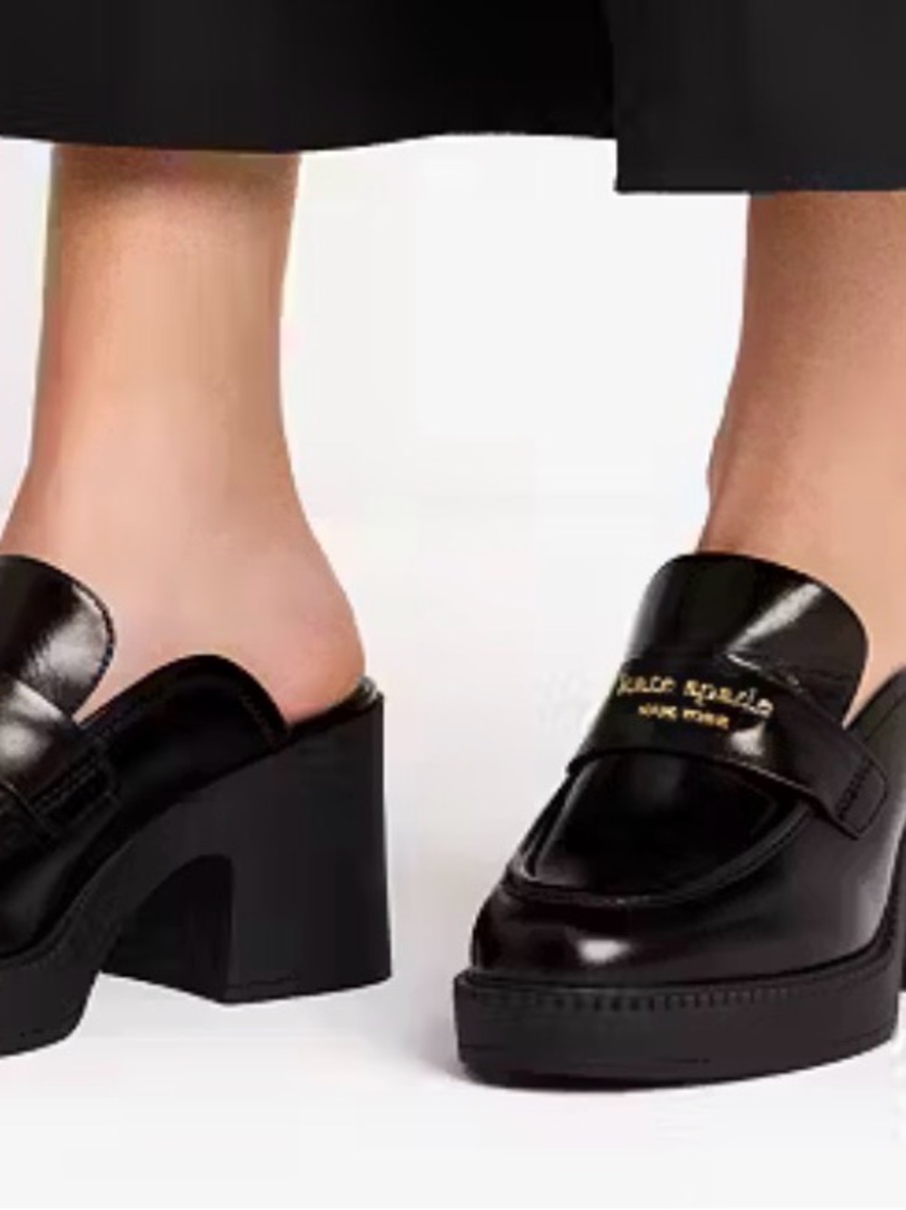 kate spade Black Blake Platform Mule Loafers size 9.5 NWT